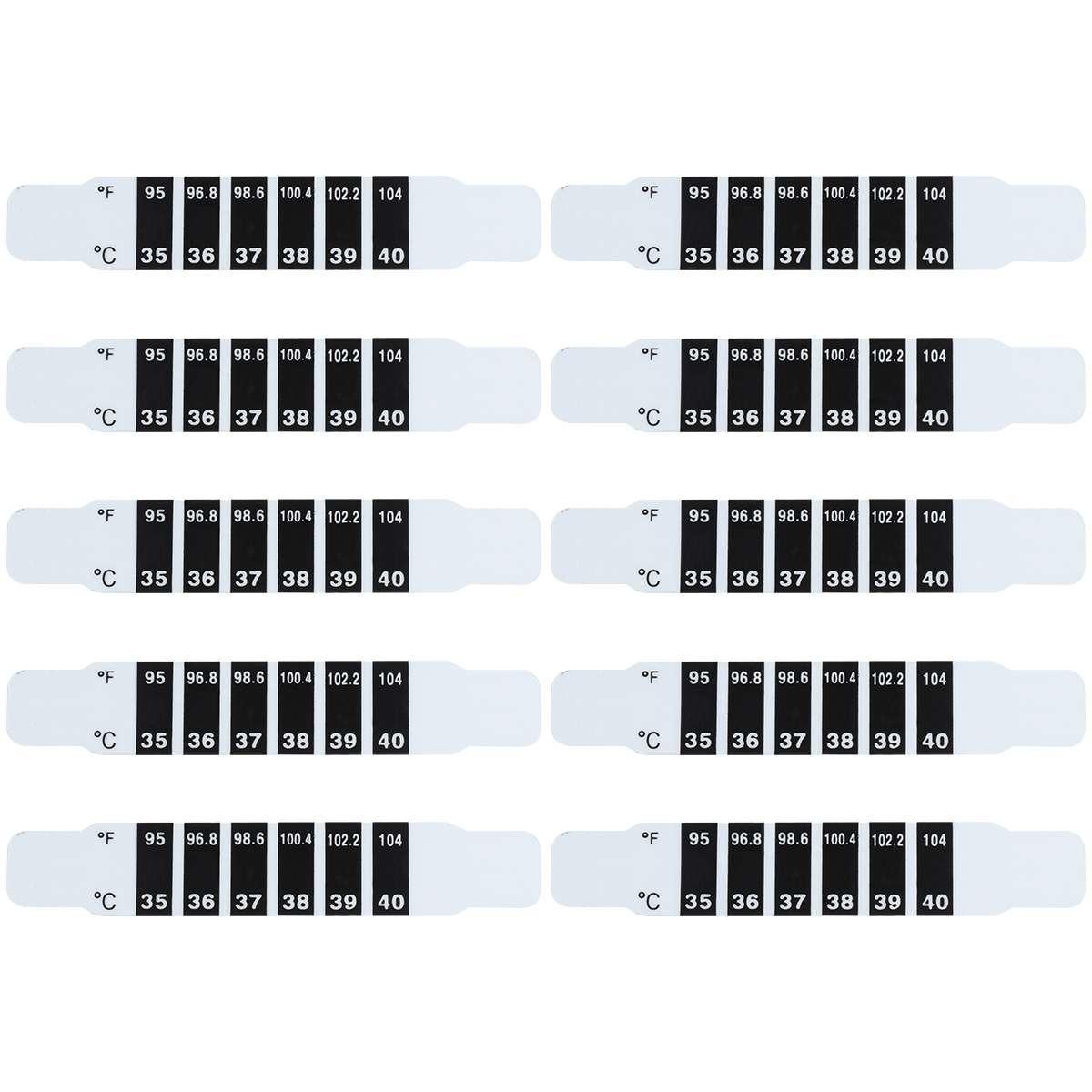Tinksky 10pcs Forehead Thermometer Strips Discoloration Body Temperature Sticker for Baby Kids